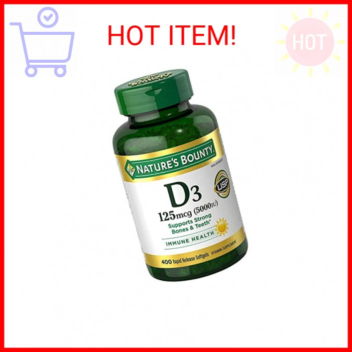 Nature's Bounty Immune Health Vitamin D3 5000 iu, Rapid Release 400 Softgels gallery