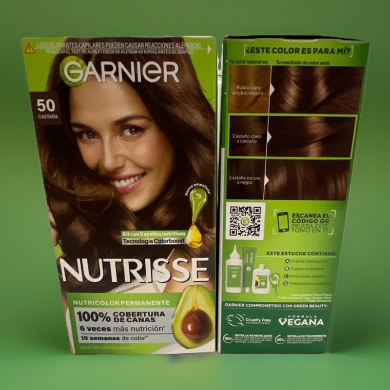 X2 Garnier Nutrisse Permanent Hair Dye Brown Avocado Oil Vegan Cruelty-Free