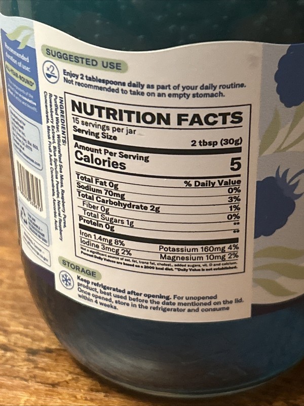 3x True Sea Moss Gel Superfood Blue Spirulina and Raspberry 16 fl oz EXP 12/2026 gallery