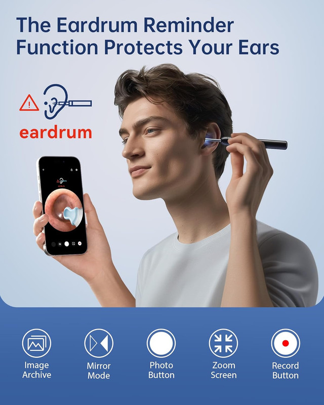 Jegoat Ear Wax Removal, 1080P HD Scope and 6 LED Lights, Ear Cleaner with Camera gallery