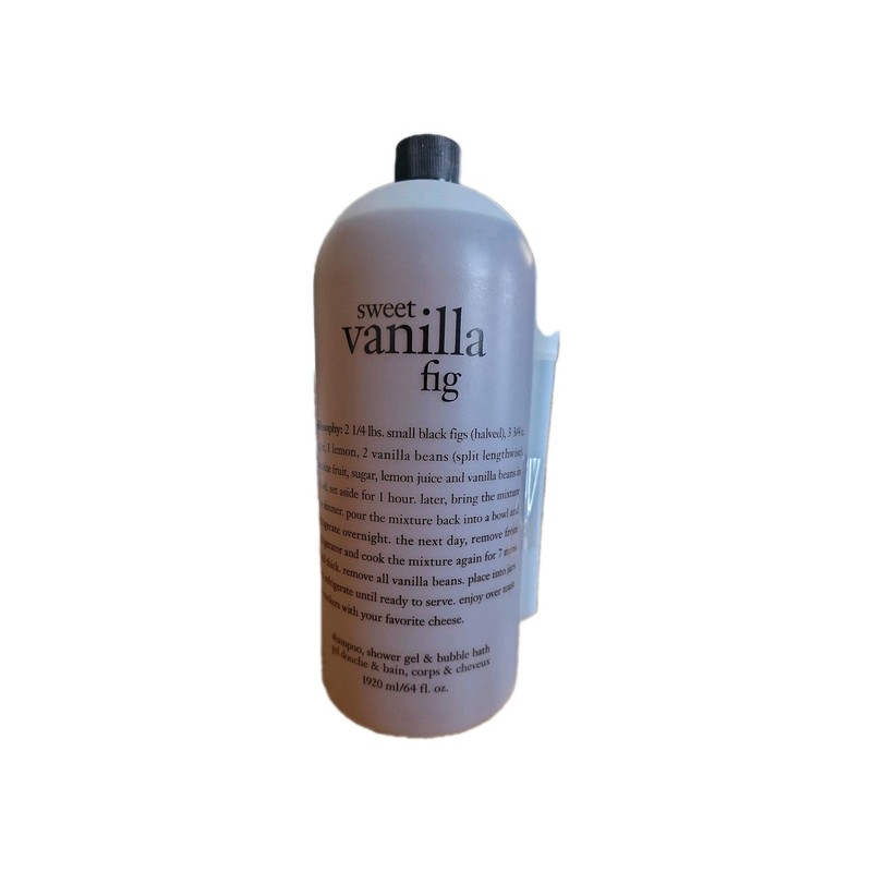 Philosophy Sweet Vanilla Fig Shampoo, Shower Gel & Bubble Bath w/Pump 64 Oz *New gallery