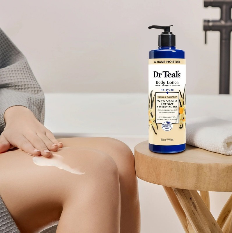 Dr Teal's Vanilla Comfort 24-Hour Moisture Body Lotion, 18 fl oz gallery