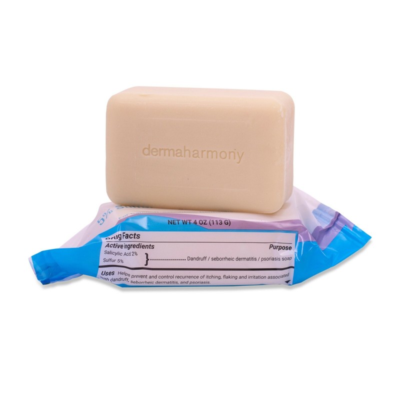 5% Sulfur and 2% Salicylic Acid Soap – DermaHarmony 4 oz (Made in USA)