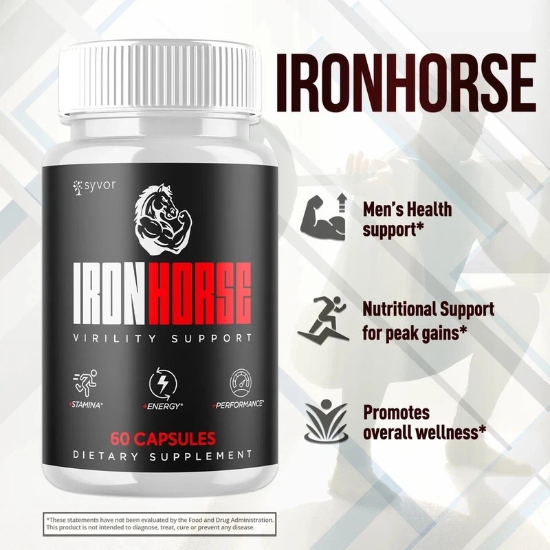 (1 Pack) Iron Horse for Men Advanced Formula Vitamin Max Supplement 60 Capsules. gallery