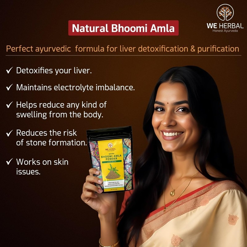 WE HERBAL Bhumi Amla Powder Optimal Liver Functioning, Improved Digestion 50gm gallery