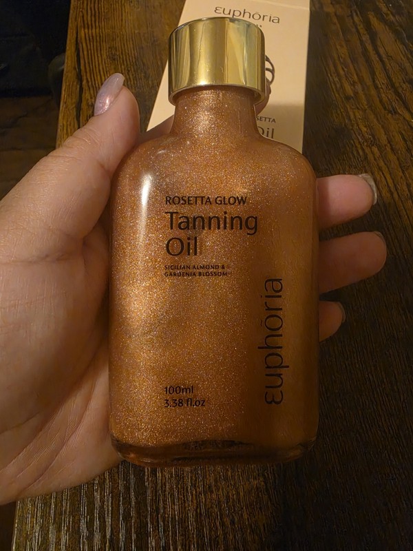 Euphoria Rosetta Glow Tanning Oil, Sparkles, Full Body, 3.38 fl oz