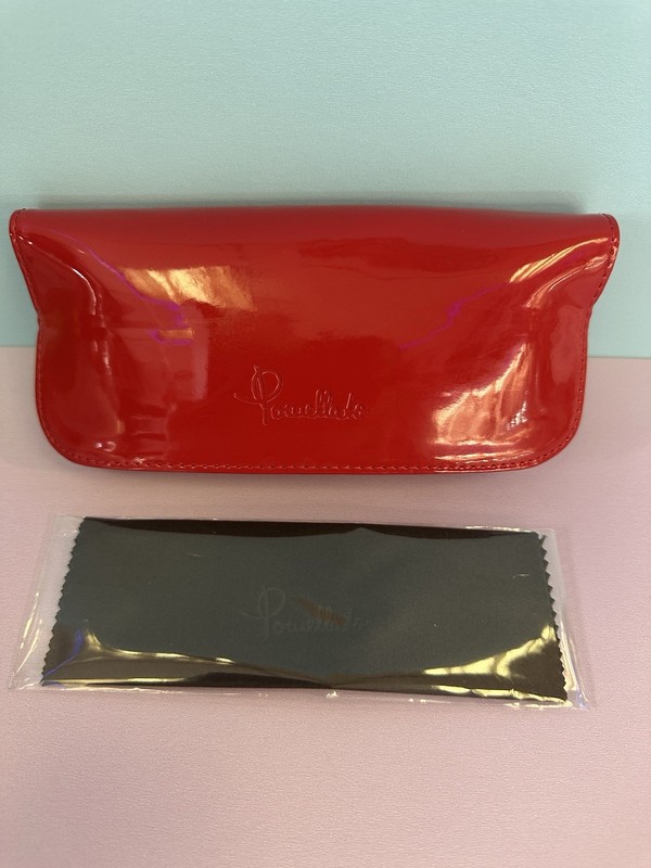 NEW AUTHENTIC POMELLATO ITALY Sunglasses Eyeglasses RED LEATHER CASE & CLOTH