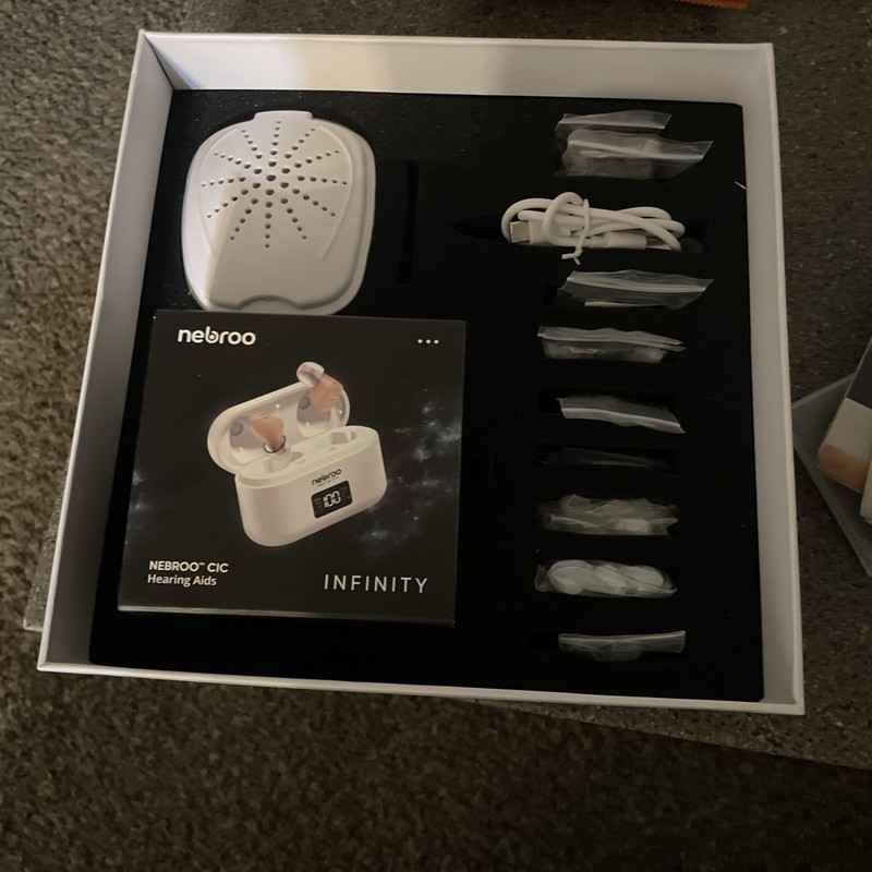 Nebroo Infinity CIC Rechargeable Hearing Aids Both Ears, Charging Case gallery