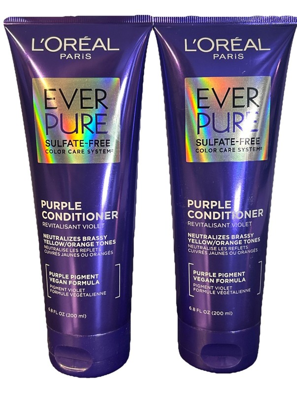 L’Oreal Paris EverPure Sulfate Free Purple Conditioner Blondes 6.8 Oz Each (2)