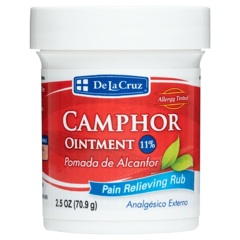 DE LA CRUZ 11% CAMPHOR OINTMENT PAIN RELIEVING RUB 2.5 OZ. Exp. 9/2025