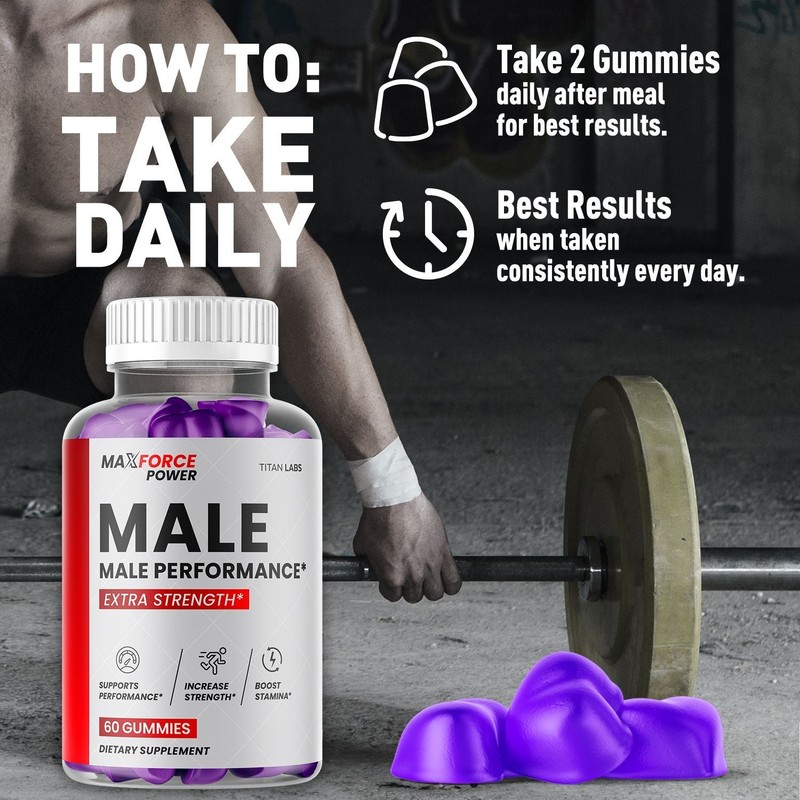 (1 Pack) Max Force Power Male Gummies Advanced Support Supplement 60 Gummies gallery