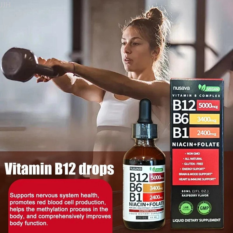 1-5PK Vitamin B12 B6 Liquid Drops Sublingual B-Complex Energy Supplement-New