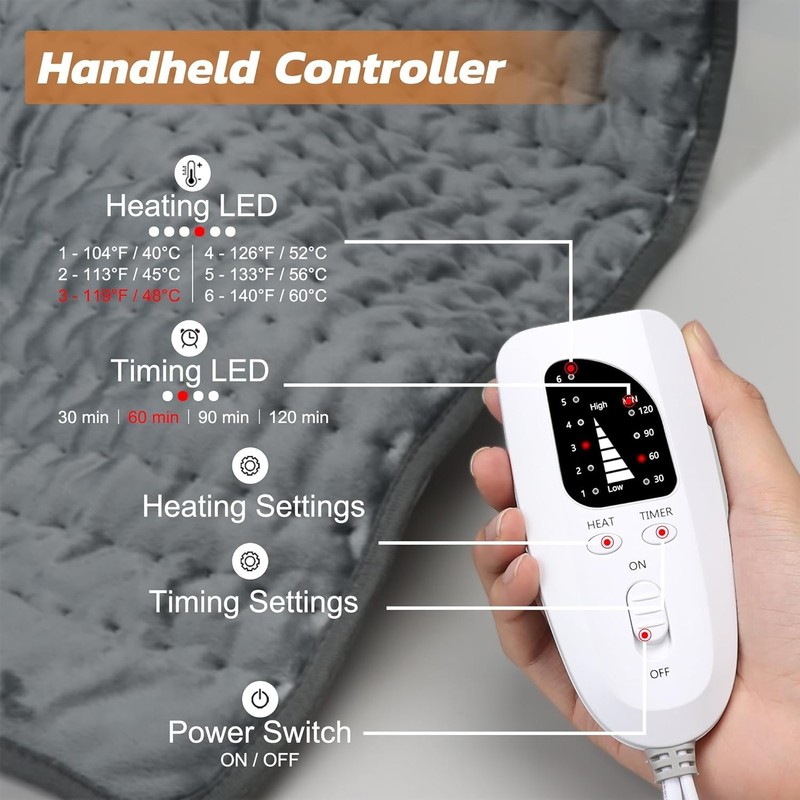 Electric Heating pad for Back Neck Shoulder Knee Arms Legs- Electric Heat Pad... gallery