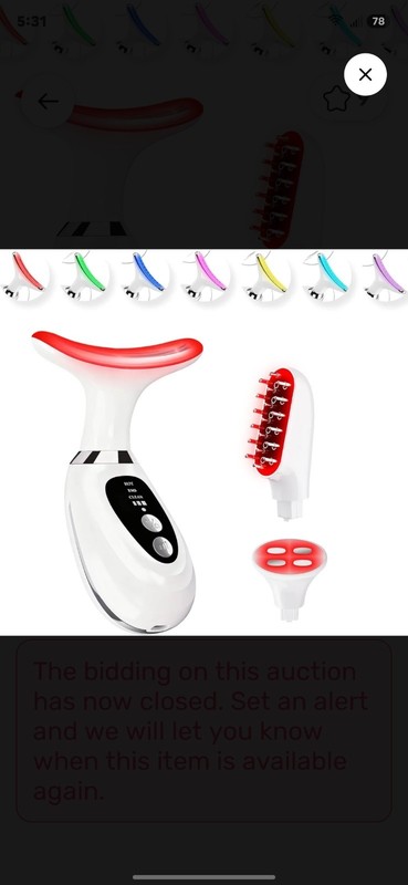 Handheld Heated Vibrating Neck Massager for Neck, Battery Powered, Red/White