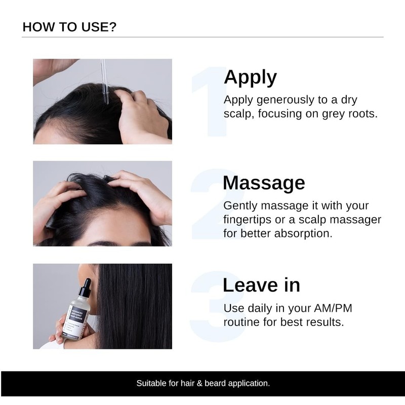 Bare Anatomy Anti Grey Hair Serum 50ml Biotin Rosemary Men Women gallery