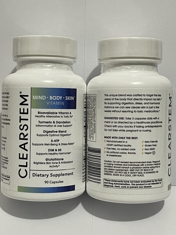 Clearstem (Age And Acne) Mind Body & Skin Vitamin Supplement 2 Bottles gallery