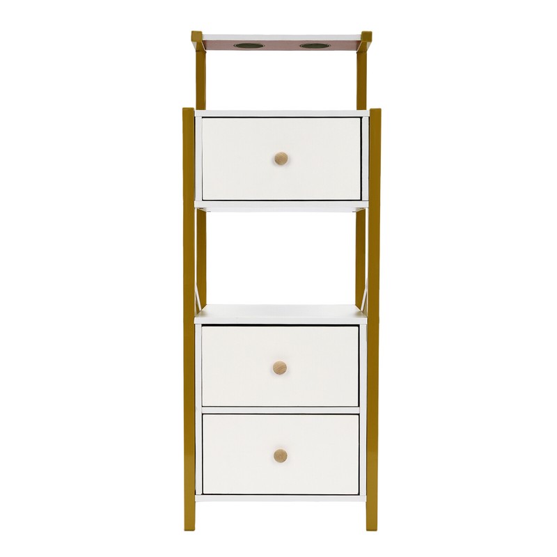 3 Drawer Beauty Salon Station White Golden Steel MDF Floor Standing 34*30*90cm gallery
