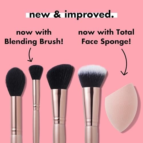 e.l.f. Complexion Essentials Brush & Sponge Set, Concealer, Powder, Blush &... gallery