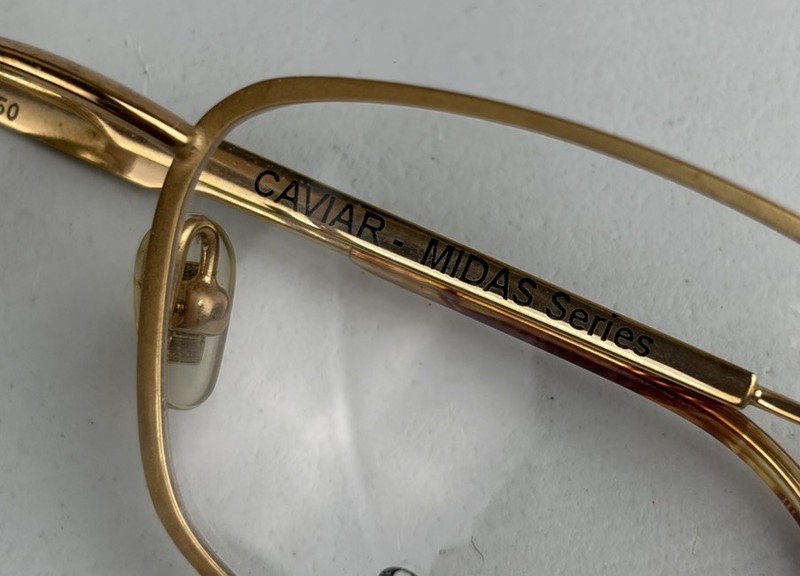 NOS Caviar Midas 8821 Eyeglasses FRAMES C21 Gold 50[]19-150 Tortoise Ends Demo gallery