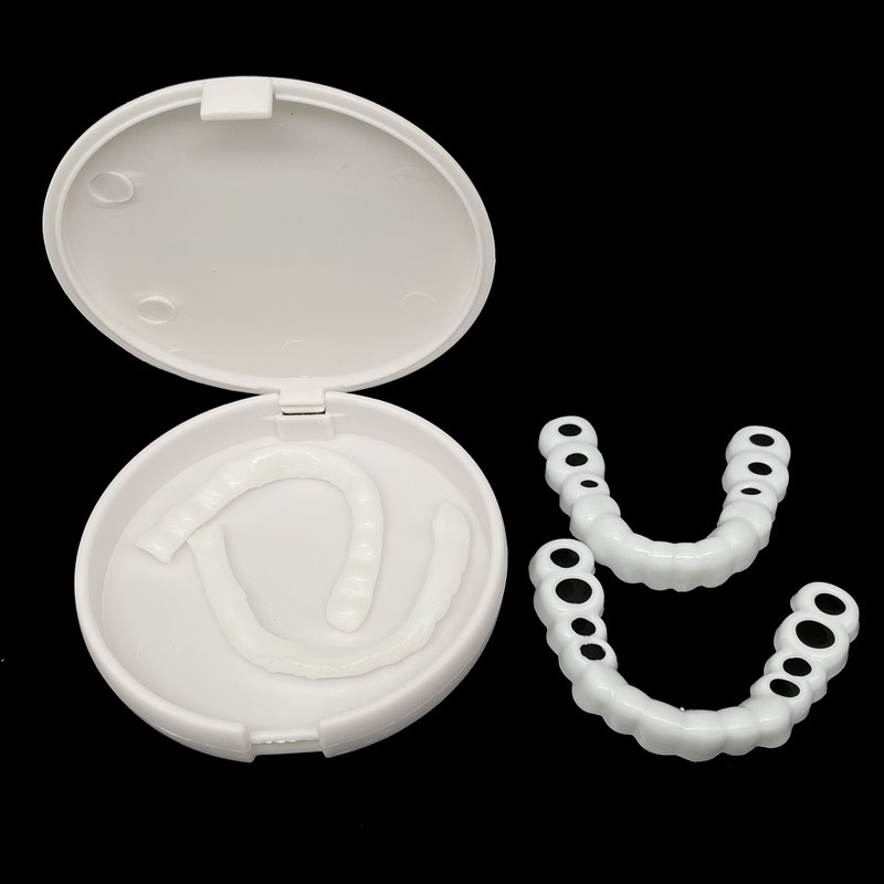 Smile Snap On Upper + Lower False Teeth Dental Veneers Denture Tooth Cover Set