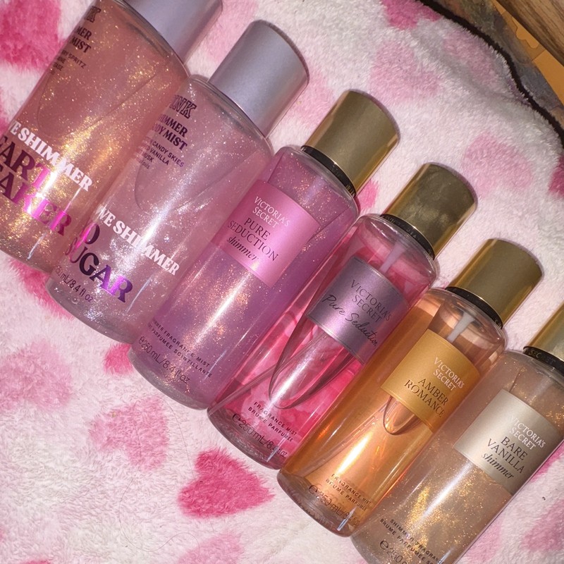 Victoria’s Secret Shimmer Fragrance Mist 250 mL Pure Seduction Amber Romance