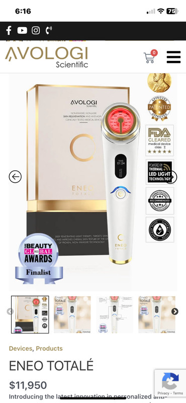 Avologi Eneo Totale Skin Rejuvenation Device Face FDA Cleared Light Therapy NIB