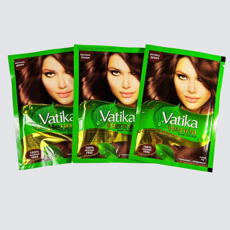Vatika Henna Natural Brown PERMANENT HAIR COLOUR 100% AMMONIA FREE (60g) 2.11 OZ gallery