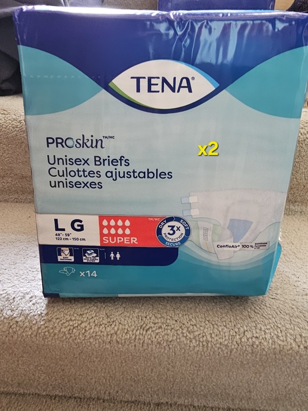 Tena Proskin Unisex Briefs Super Absorbency Large – 28 DIAPERS
