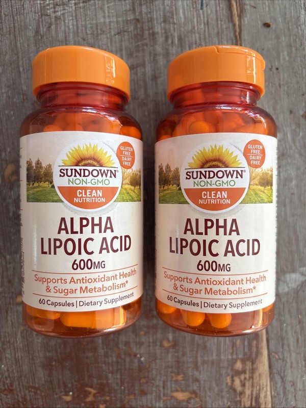 2x Sundown Clean Nutrition Alpha Lipoic Acid 600MG (120 Total Pills) 7/2026
