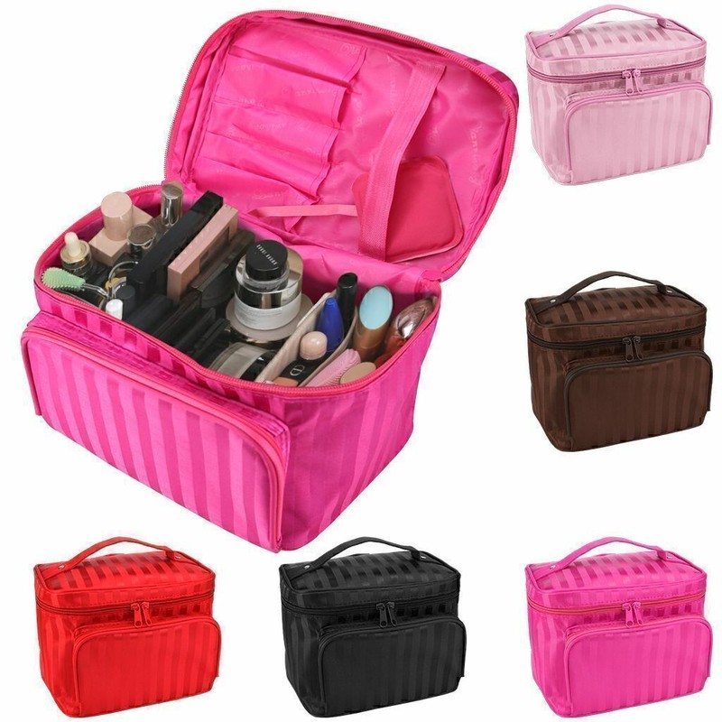 Professional Large Cosmetic Case Makeup Bag Storage Handle Organizer Travel Kit gallery