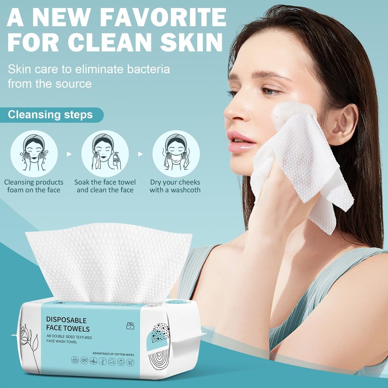 Face Towels, Disposable Face Towel 100 Count, Makeup Remover Dry Wipes, Soft ... gallery