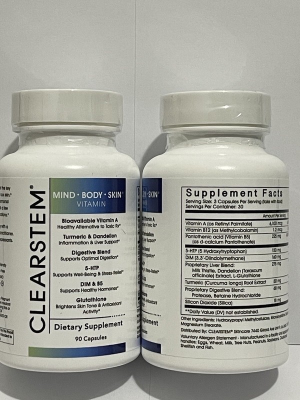 Clearstem (Age And Acne) Mind Body & Skin Vitamin Supplement 2 Bottles