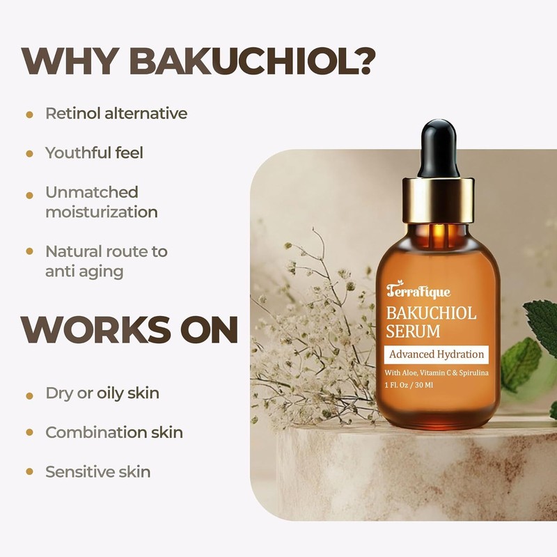 Advanced Bakuchiol Serum - Anti Aging Face Serum With Aloe Vera - 1 fl oz gallery