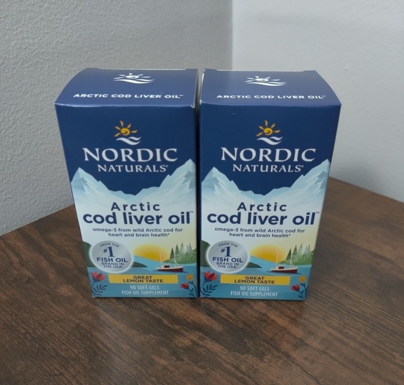Nordic Naturals Arctic Cod Liver Oil Softgels Lemon 2×90 (180 Ct) Expire 07/27