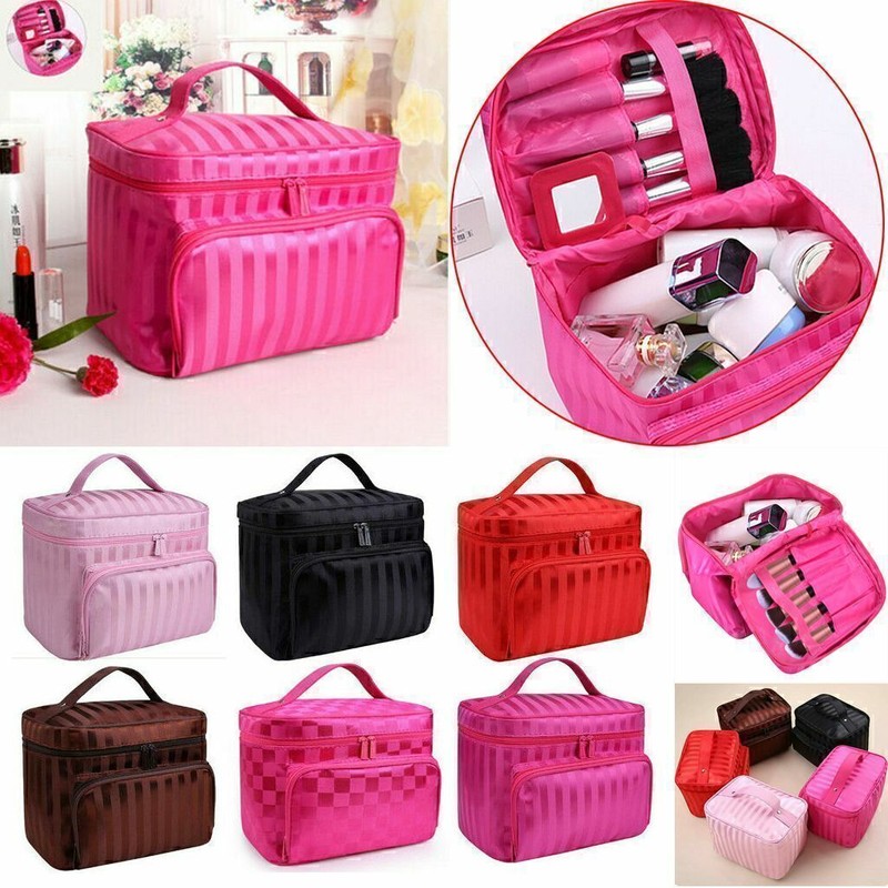 Professional Large Cosmetic Case Makeup Bag Storage Handle Organizer Travel Kit gallery