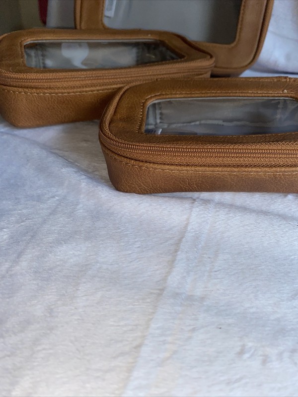 Thirty One Clear Case Trio In Caramel Pebble See Sizes In Description gallery