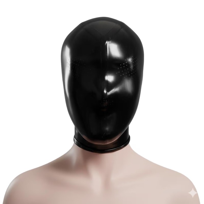 Mens Latex Hood with Eyes & Nose Mesh Rubber Mask Catsuit Clubwear Fetish BDSM