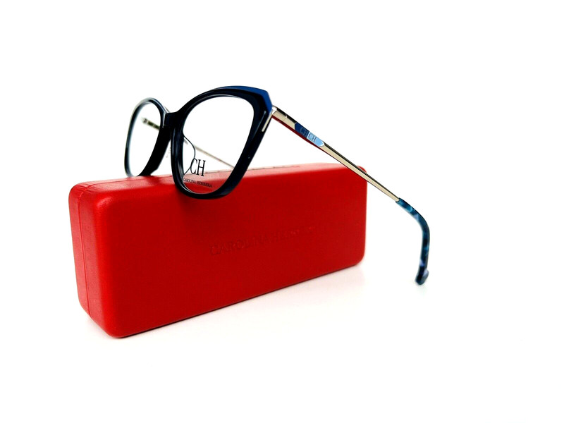 New CAROLINA HERRERA FrameS Navy Blue Eyeglasses Acetate VHE854K 09AG 53 16 145
