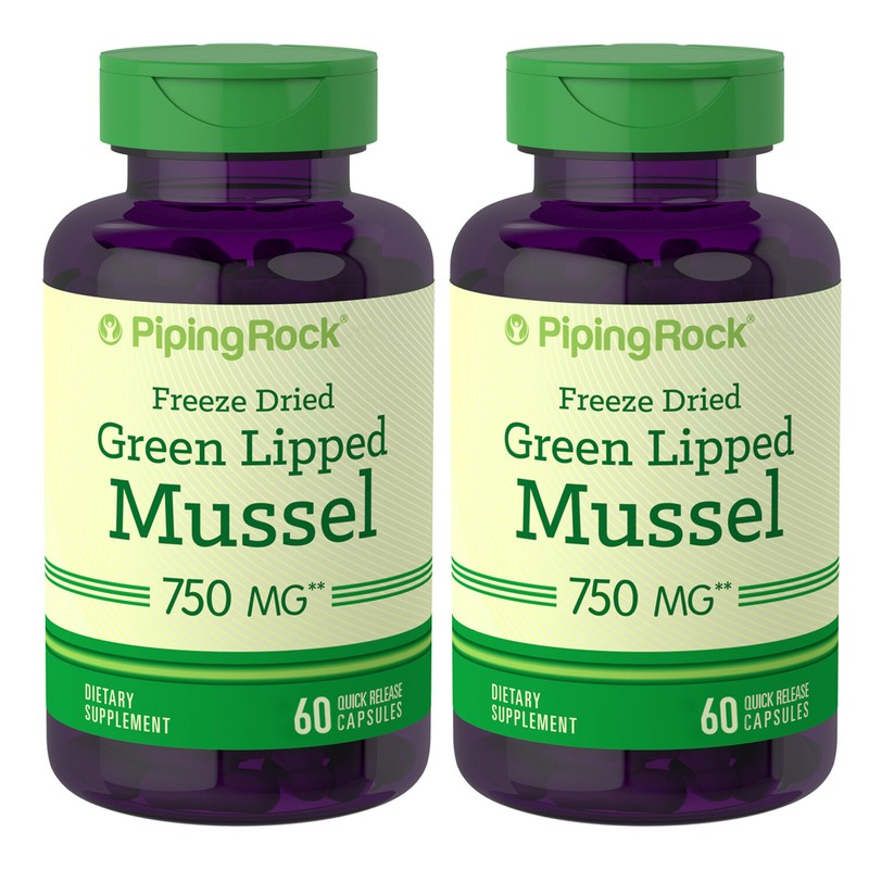 New Zealand Green Lipped Mussel 750mg 2X60 or 1×120 Caps (Perna canaliculus)