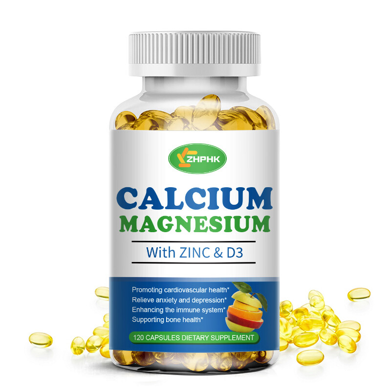Calcium 1000mg & Magnesium 120 Softgels Vitamin D3 600 IU & Zinc FRESH 07/26EXP