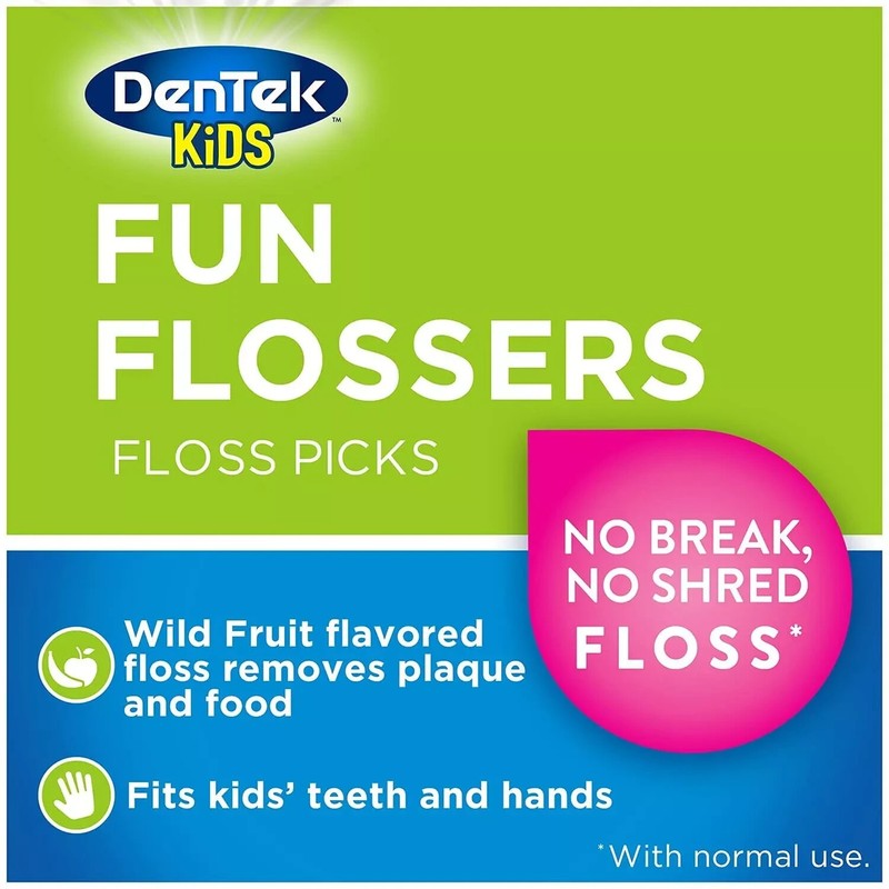 DenTek Kids Fun Flossers, Wild Fruit Flavor, 90 Count gallery