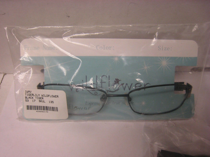 Wildflower Eyeglasses TIGER LILLY in BLACK TIGER Frames 53–17-135-28v With Case