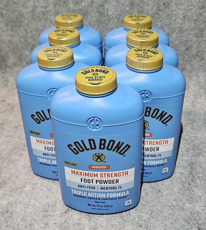 7X Gold Bond, Medicated Maximum Strength Foot Powder, 10 Oz Talc-Free 1% Menthol