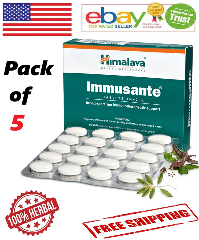 Himalaya IMMUSANTE For Wellness With Long Expiry 60 Tablets Each – Pack of 5