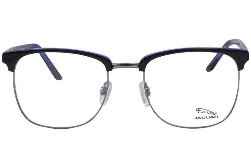Jaguar 33618 4928 Eyeglasses Men's Black/Blue/Silver Full Rim Round Shape 54mm gallery