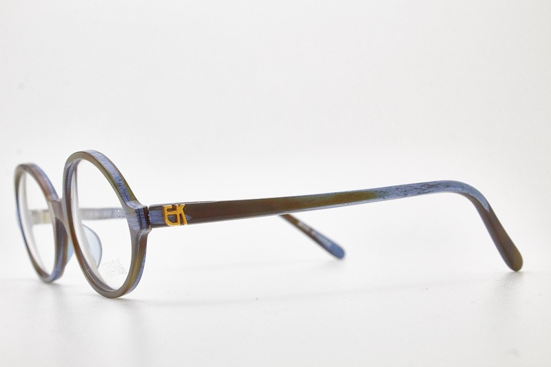 EMMANUELLE KHANH PARIS BLUE BROWN oval glasses frame 90s👓Women men gallery