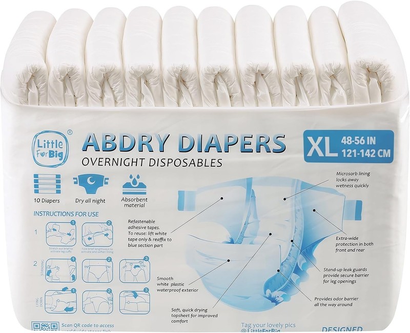 White Disposable Diapers X-Large 48"-56" gallery