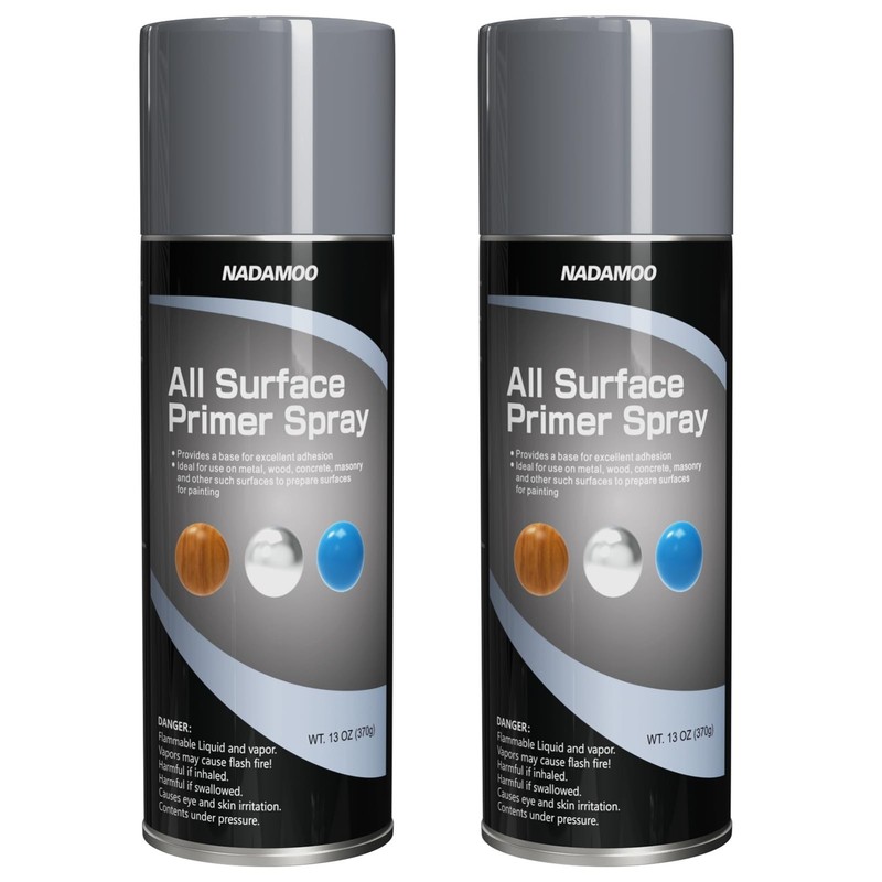 Multi-Surface Primer Spray - One-Part Epoxy, Matte Gray, 2 Cans, Enhance Adhesio gallery