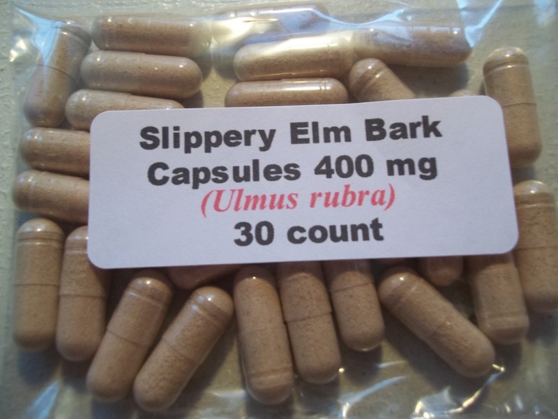 Slippery Elm Bark Powder Capsules (Ulmus rubra) 400mg. 30 count
