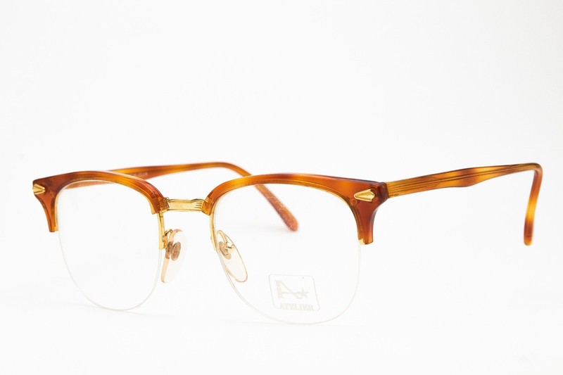 ATELIER 59 turtle gold frame glasses vintage 80s👓unisex gallery